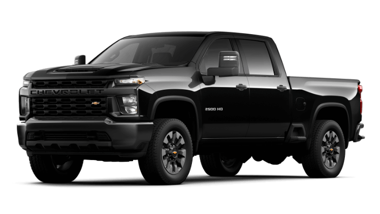 2022 Chevy Silverado 2500 HD Custom in Black exterior color