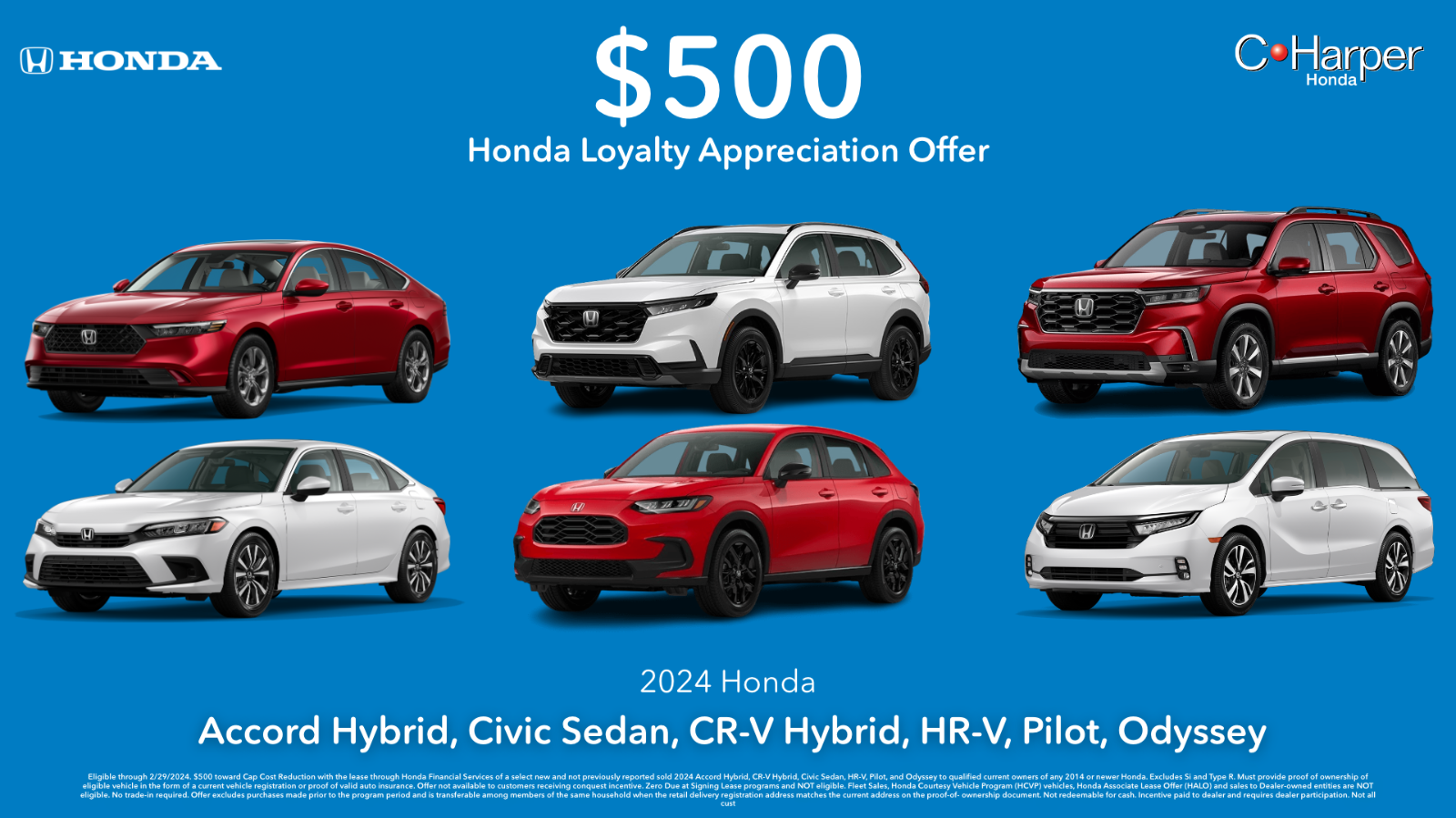 C. Harper Honda New Vehicle Specials.