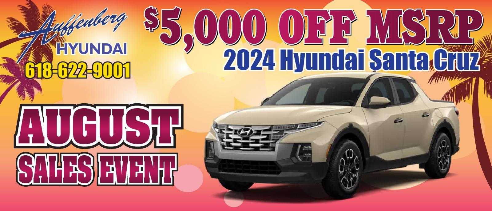 2024 Hyundai Santa Cruz
$5,000 OFF MSRP