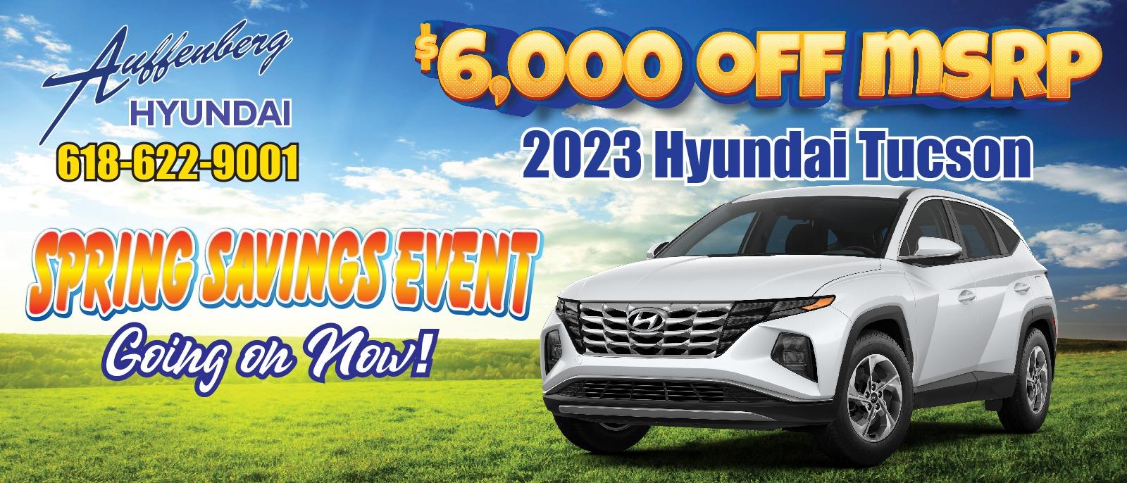 2023 Hyundai Tuscon
$6,000 off MSRP