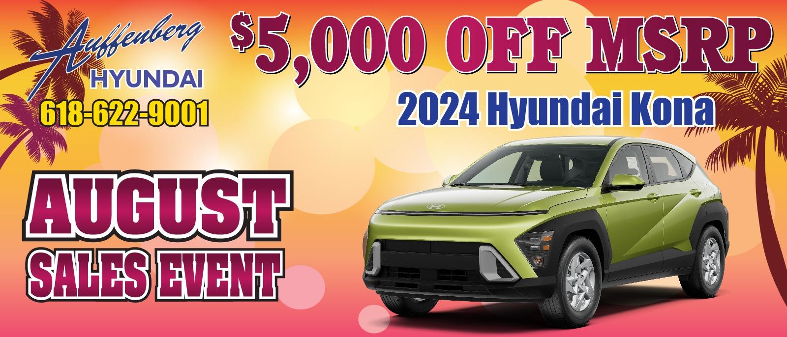 2024 Hyundai Kona
$5,000 OFF MSRP