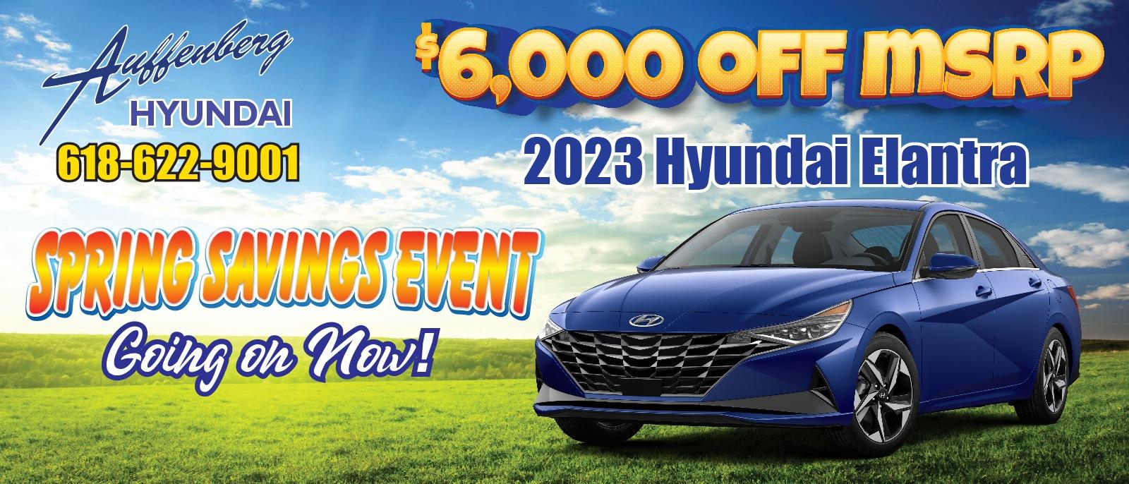 2023 Hyundai Elantra
$6,000 off MSRP