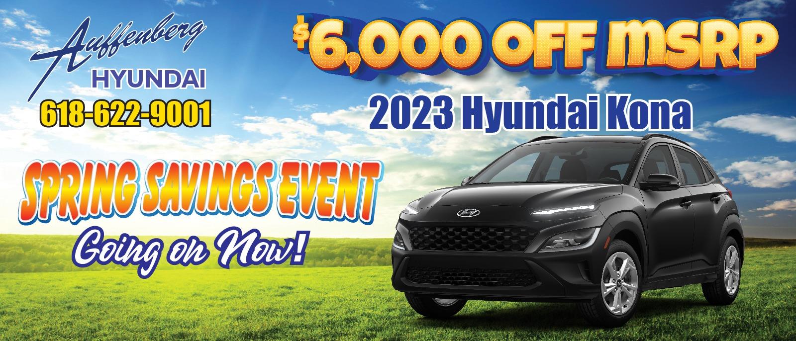 2023 Hyundai Kona
$6,000 off MSRP
