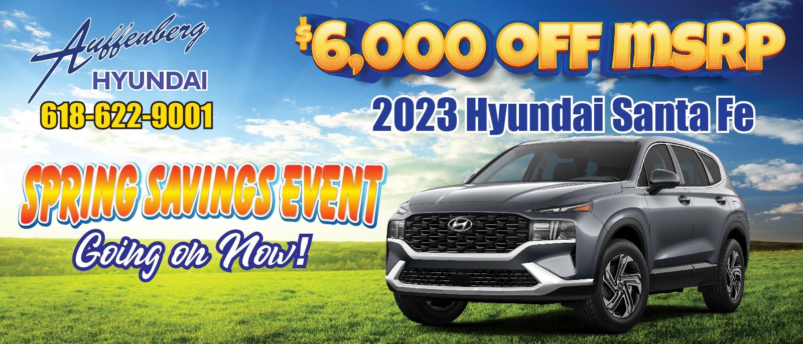 2023 Hyundai Santa Fe
$6,000 off MSRP