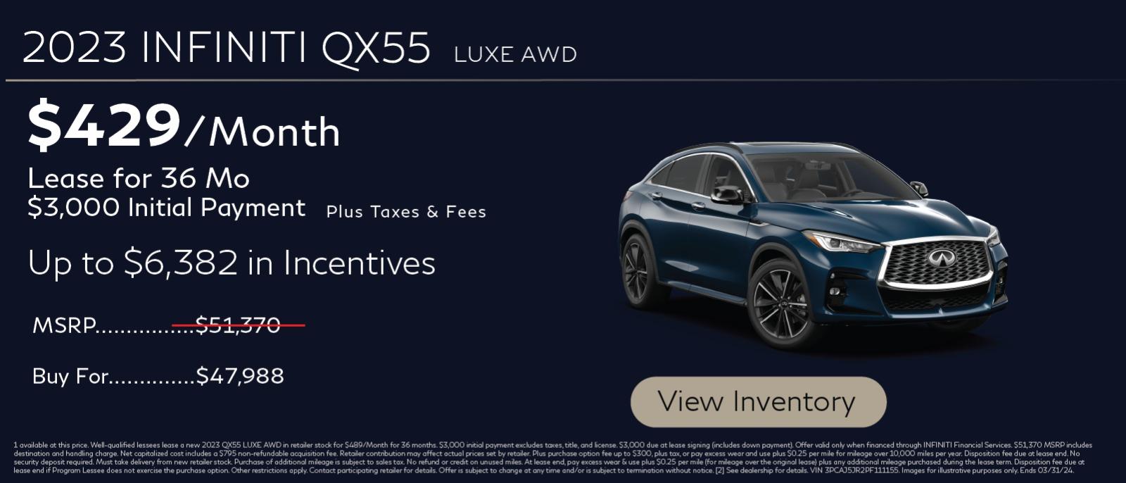 2023 QX55 LUXE AWD