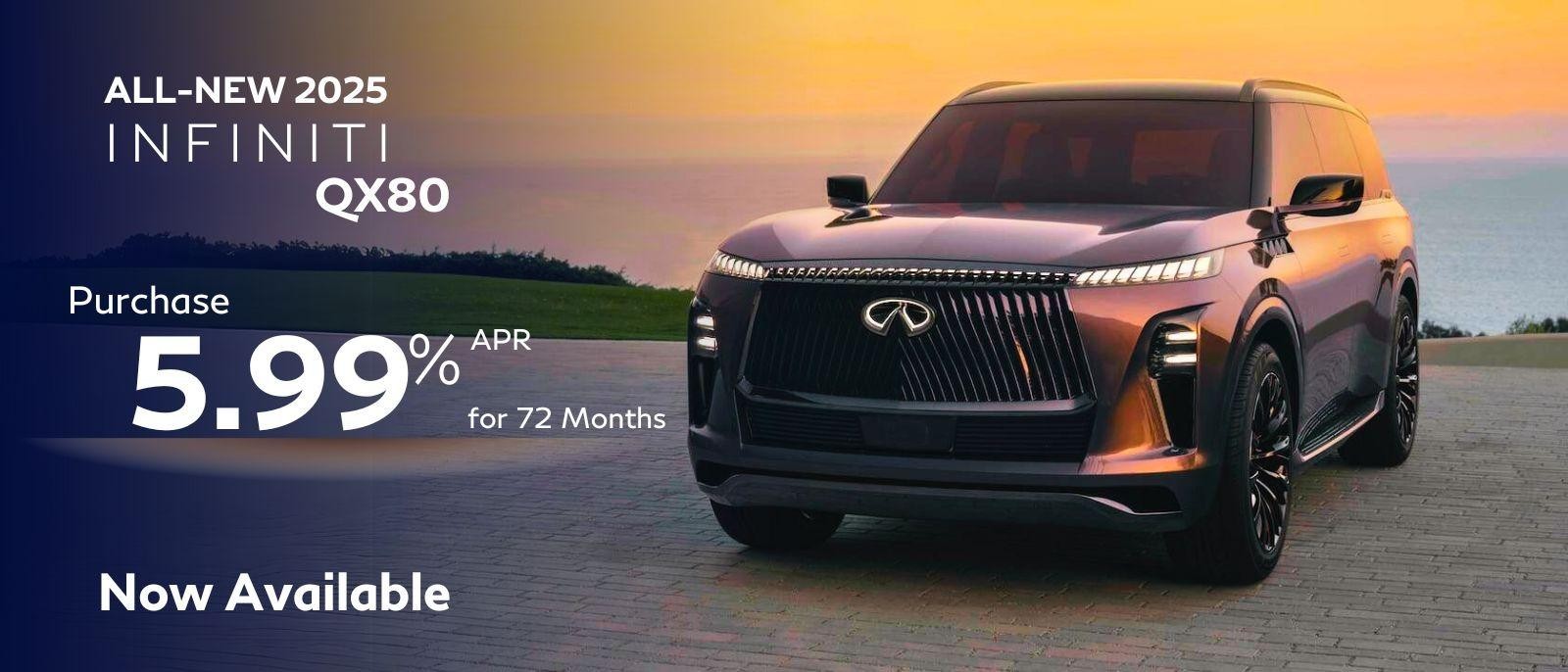 2025 QX80 5.99% APR financing for 60 months