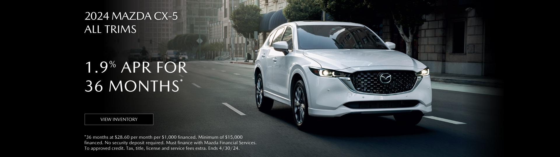 2024 Mazda CX-5 1.9%APR for 36 months