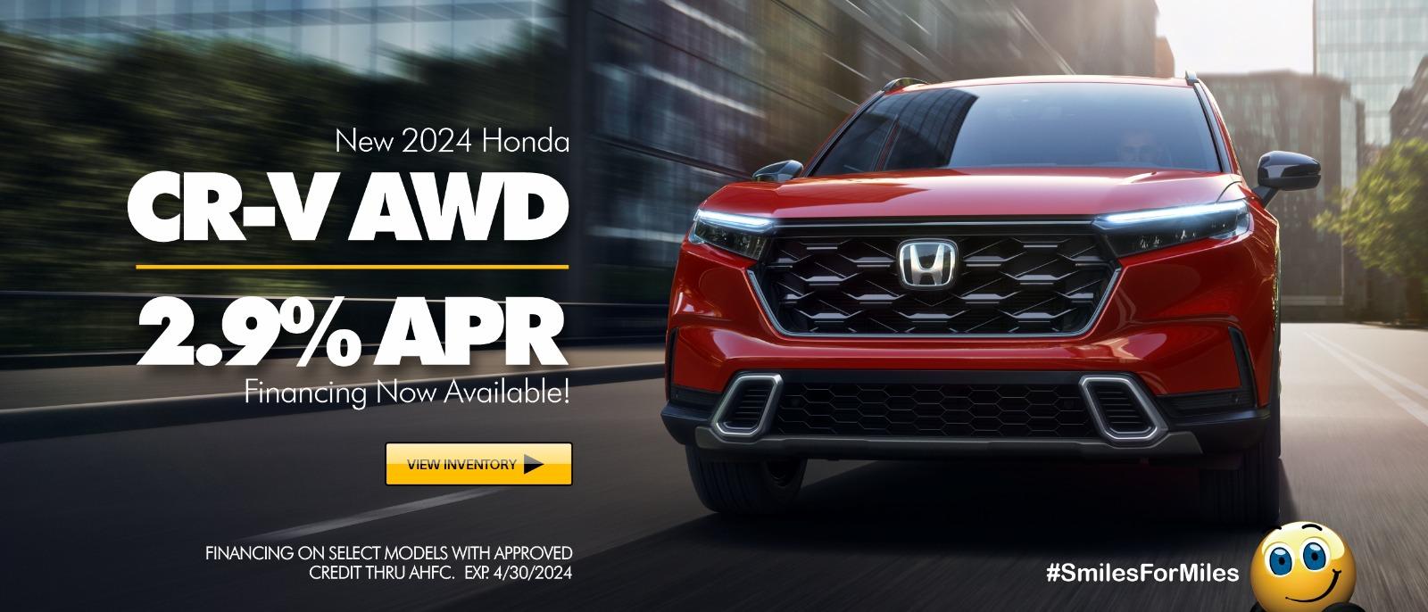 2024 Honda CRV - 2.9% APR Now available