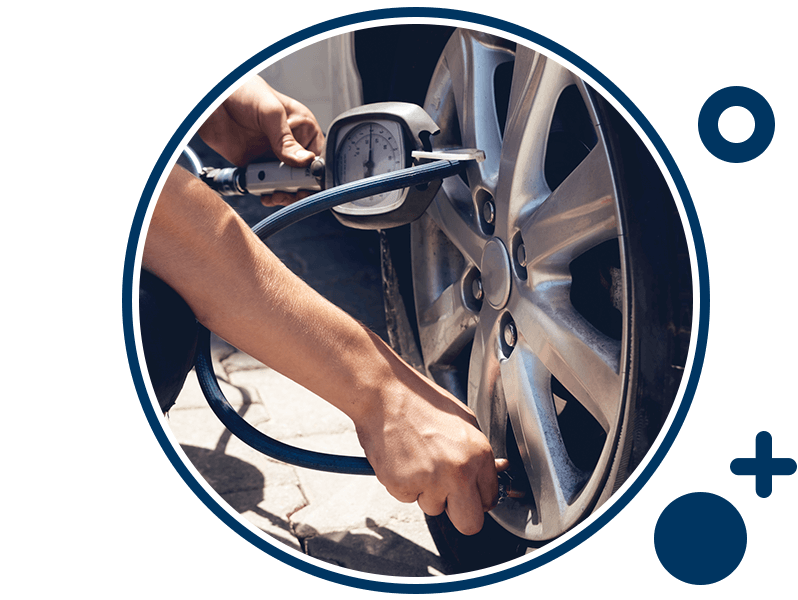Taking tire pressure of vehicle tire