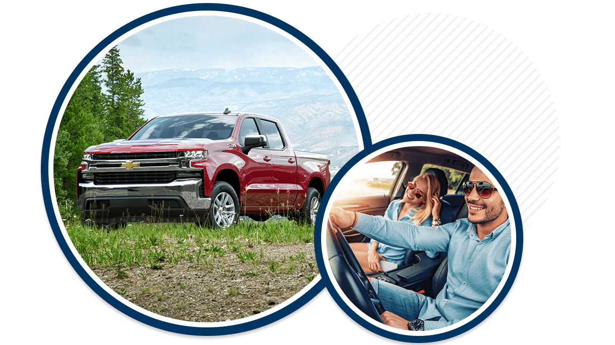 Chevrolet Silverado 1500 and couple in a car.