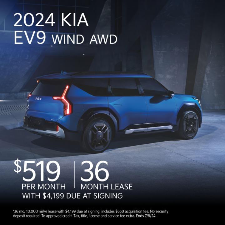 2024 Kia EV 9 Lease for $519 per month for 36 months