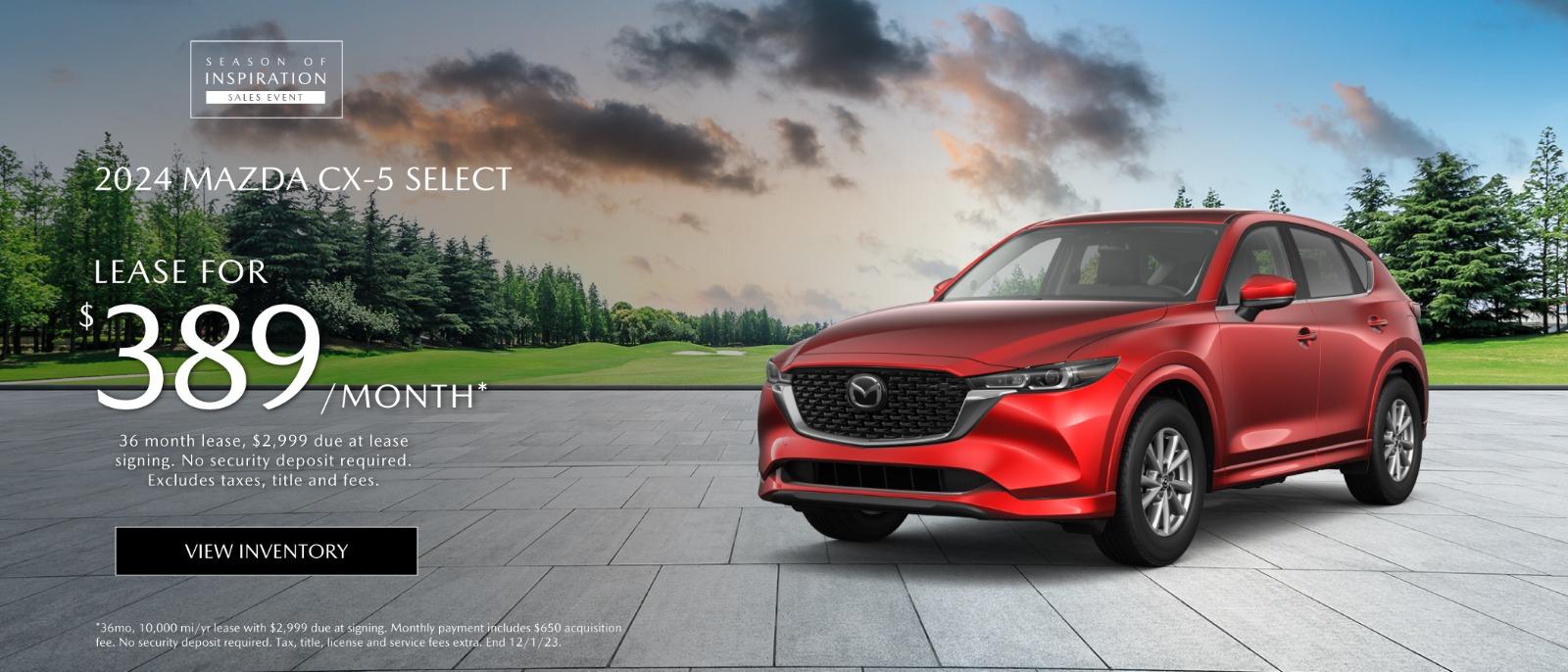 2024 Mazda  CX-5 Select Lease for $389 per month