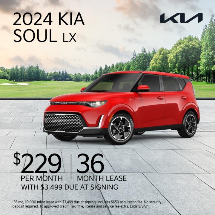 2024 Kia Soul Lease Lease for $229per month for 36 months