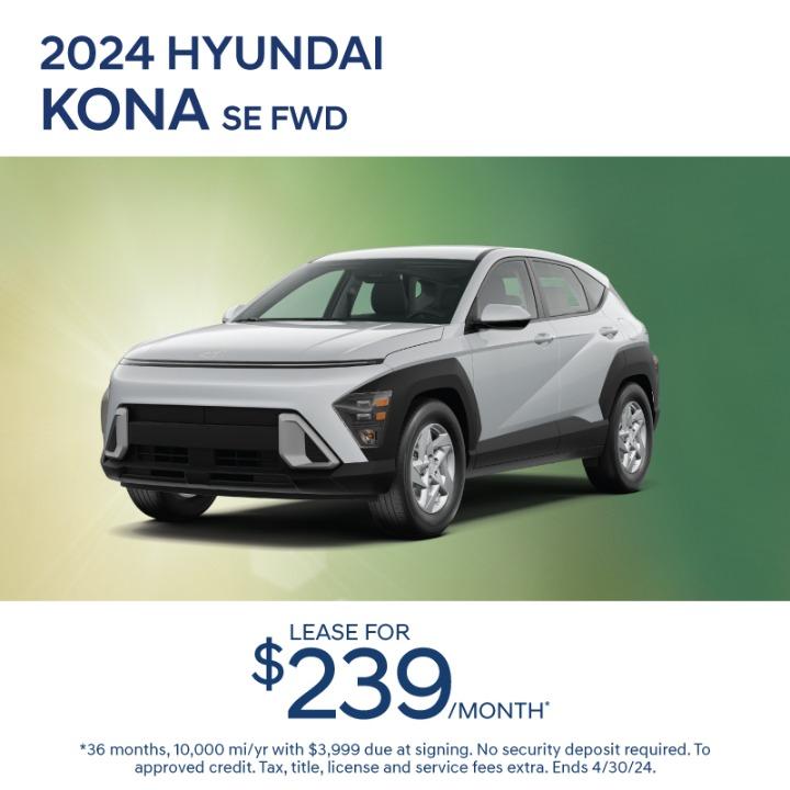 2023 Hyundai Kona Mobile lease for $239 per month
