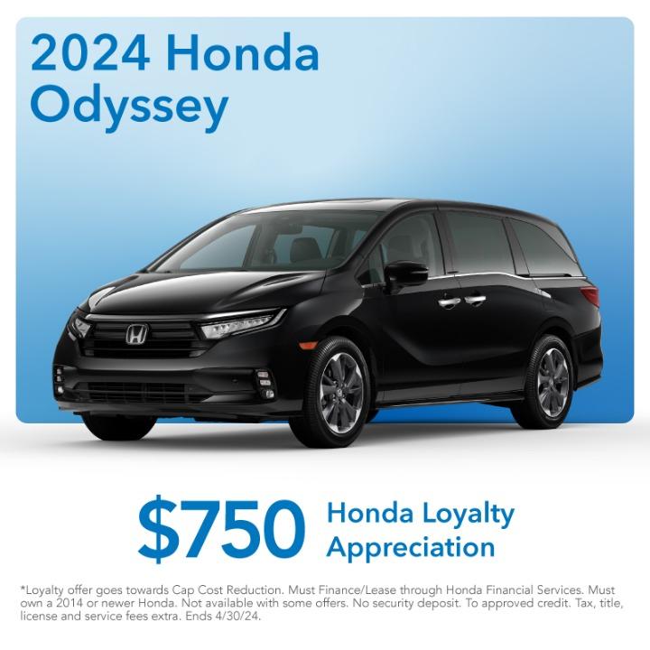 2024 Honda Odyssey  $750 Honda Loyalty Appreciation