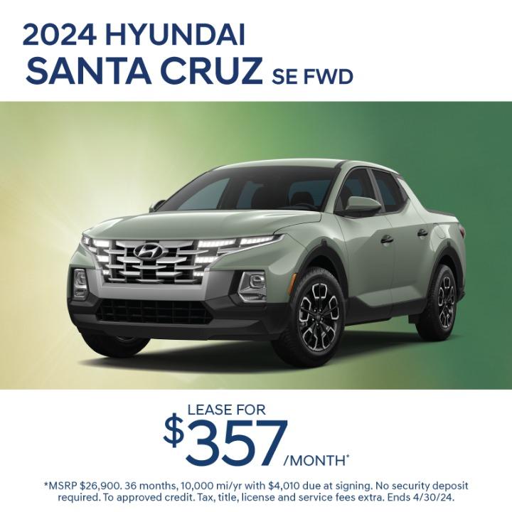 2024 Hyundai Santa Cruz lease for $357
