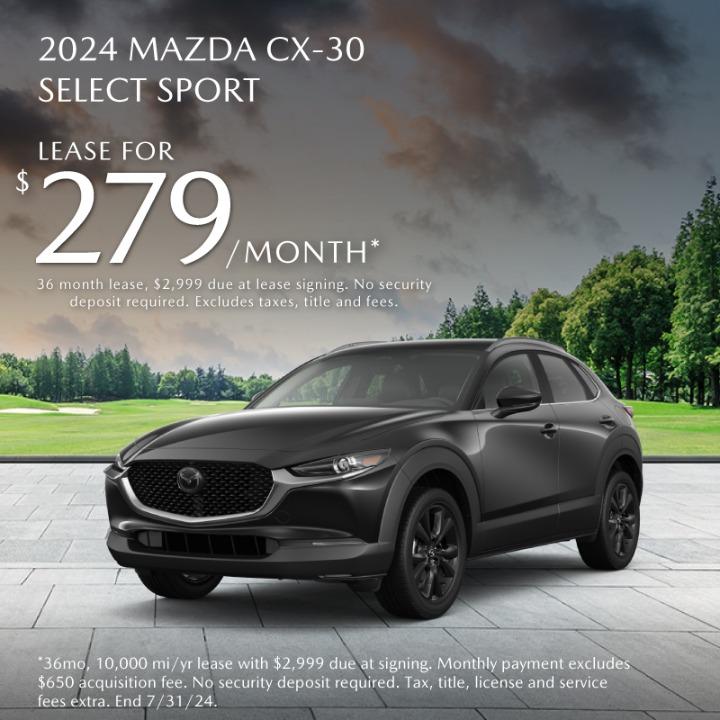 2024 Mazda cx-30  Lease for $279 per month for 36 months
