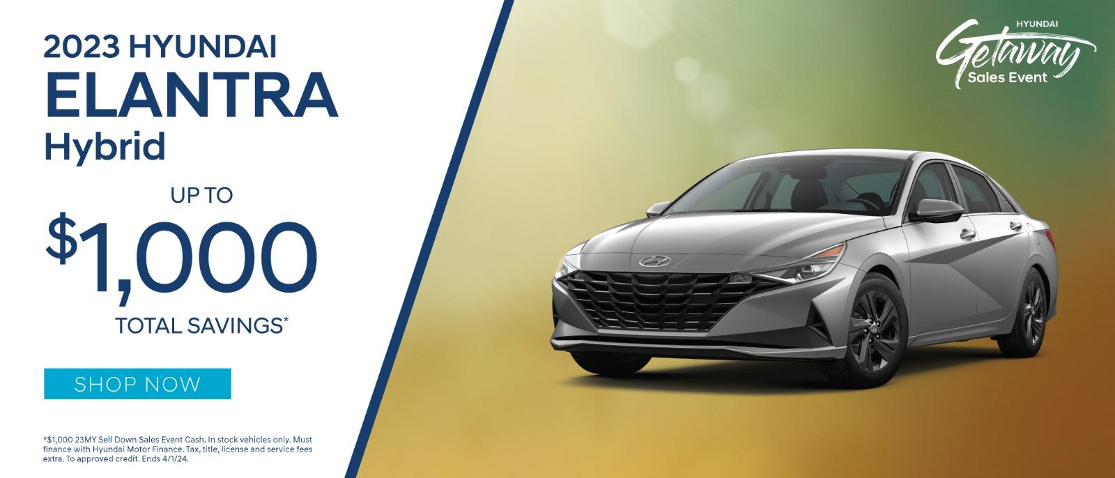 2024 Hyundai Elantra up to $1,000 total savings