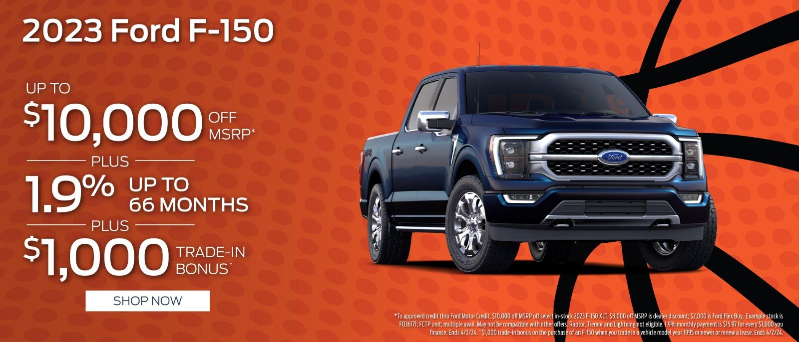 2023 Ford F-150 1.9% up to 66 months