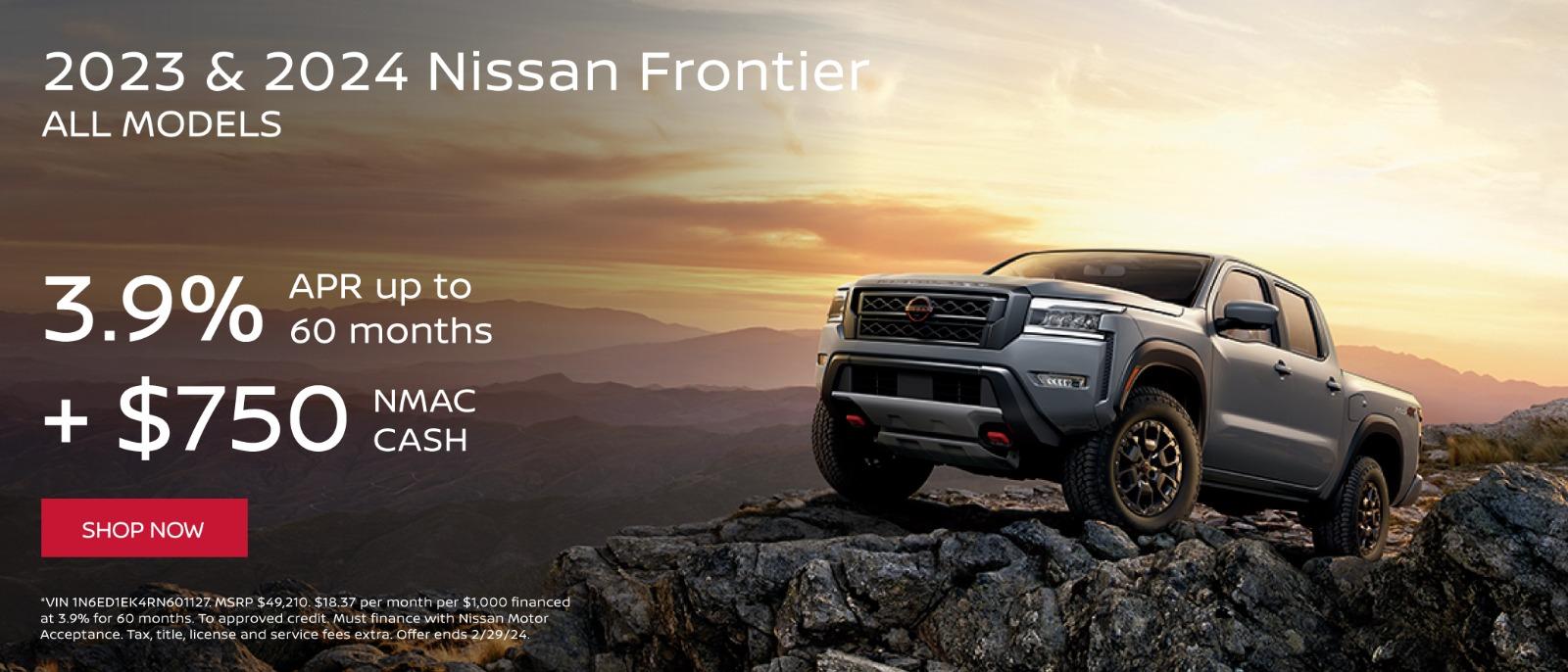 All New 2023 & 2024 Nissan Frontier | 3.99% APR up to 60 Months +750 NMAC Cash