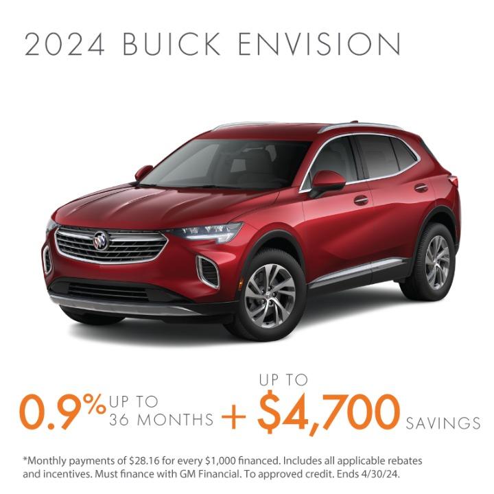2023 Buick Envision  0.9%up to 36 months + $4,700 savings