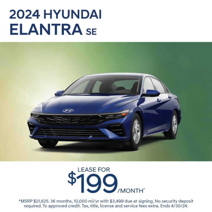 2024 Hyundai Elantra lease for $199