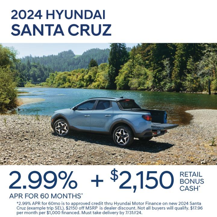 2024 Hyundai Santa Cruz 2.99% for up to 60 months