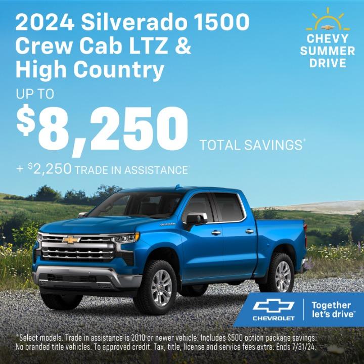 2024 Chevy Silverado LTZ & high country up to $8,250 Total Savings