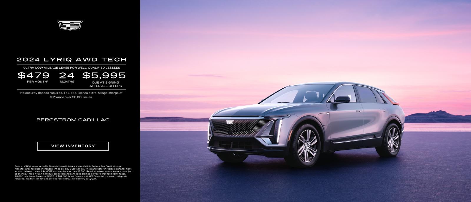 2024 Cadillac Lyriq AWD lease for $479 for 24 months