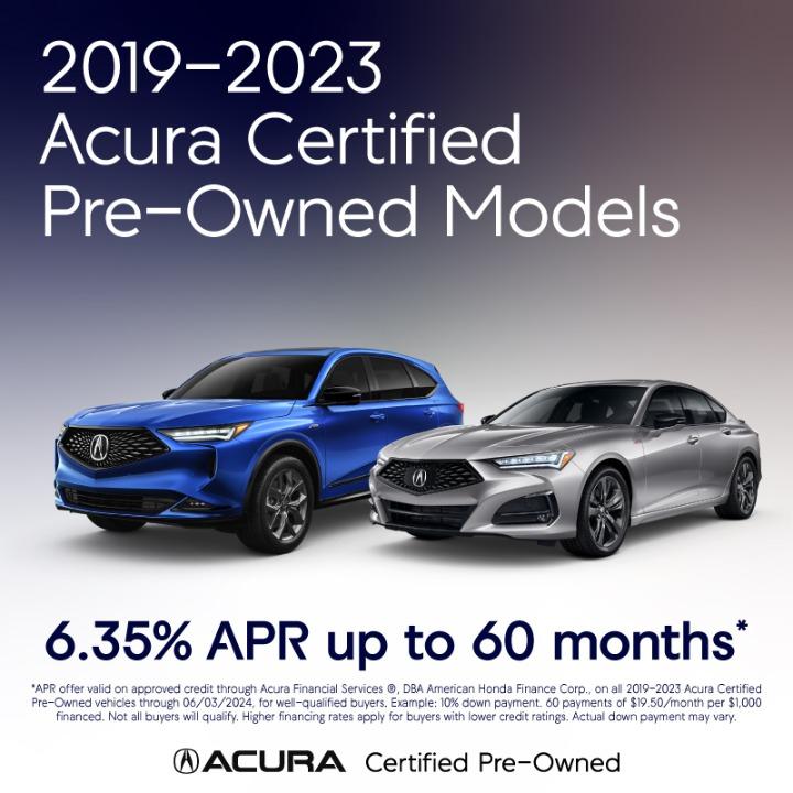 2019-2024 Certified Pre-Owned Acura 6.35 % APR 60 months*