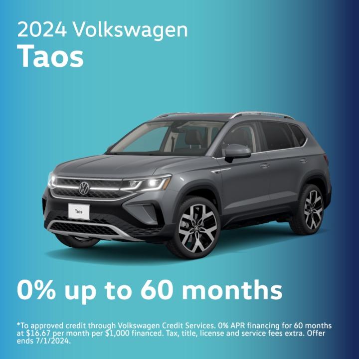 2024 Volkswagen Taos 0%APR up to 60months