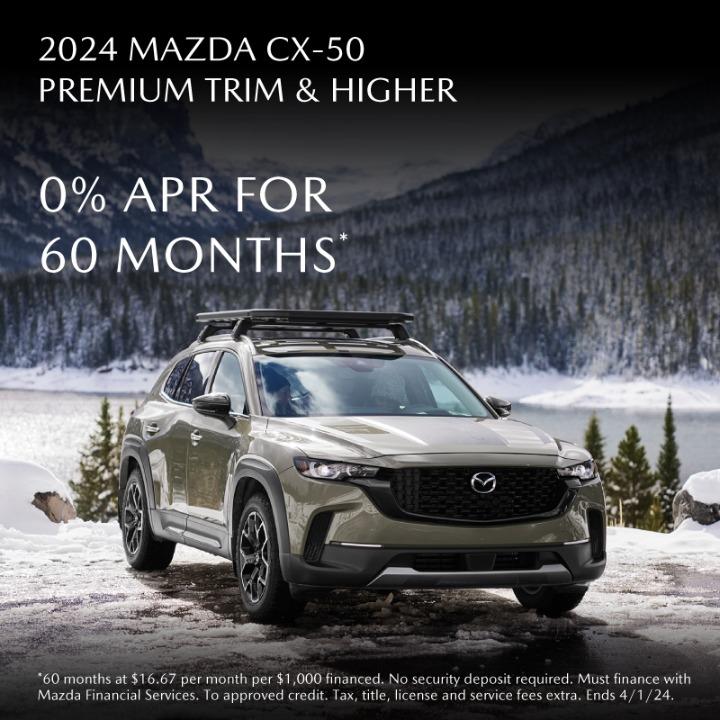 2024 Mazda CX-50 all Trims 0%APR for 60months