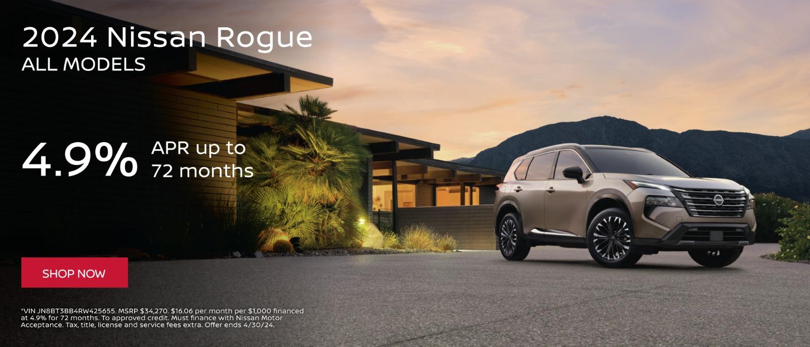 2024 Nissan Rogue 4.9% Apr up to 72 Months