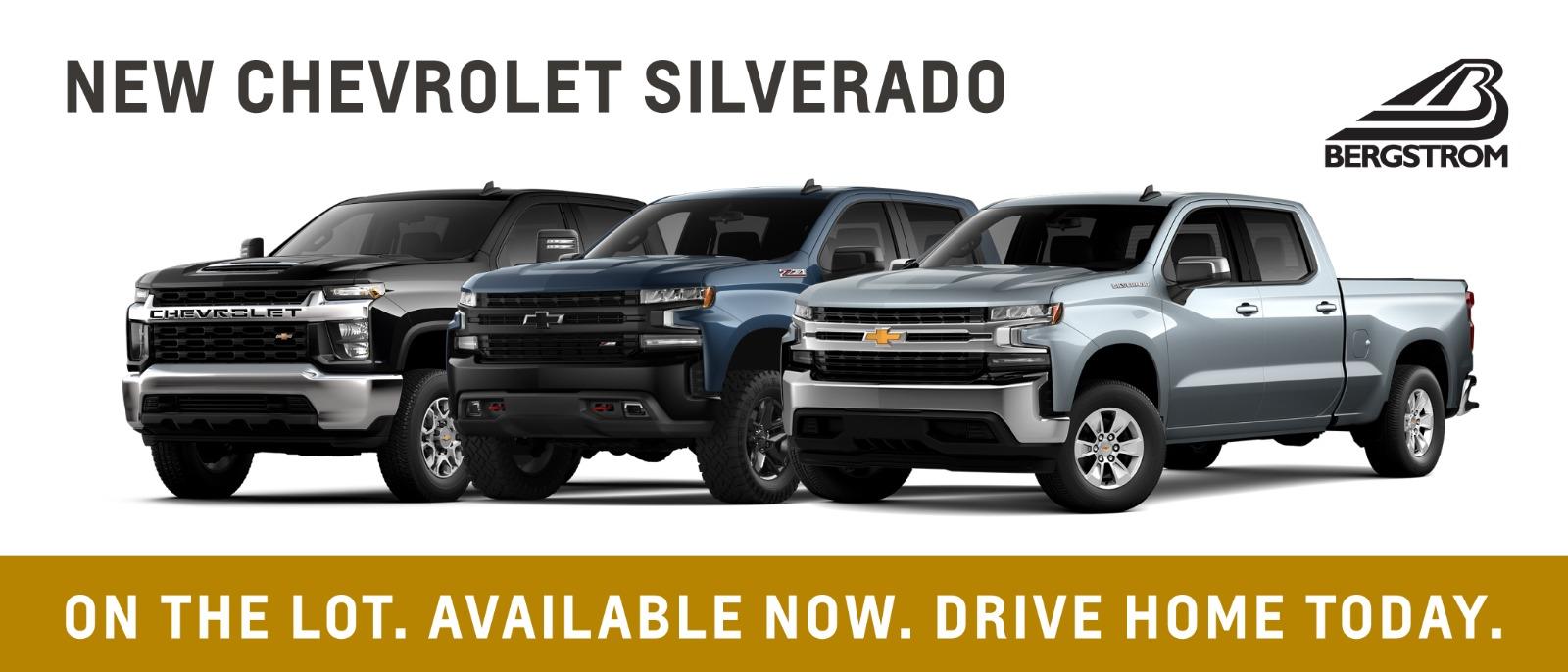 New Silverados On the lot, available Now Drive home today