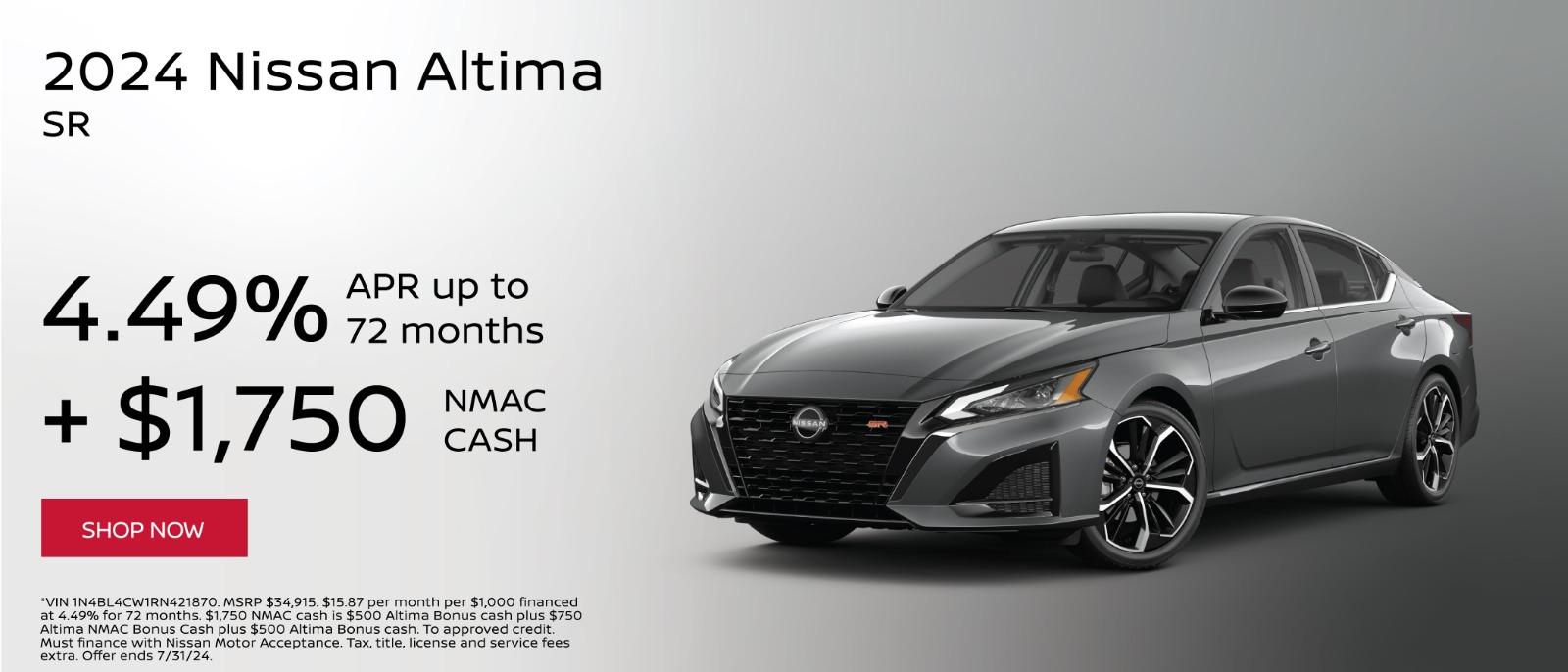 All New 2024 Nissan Altima 4.49%APR for 72 months