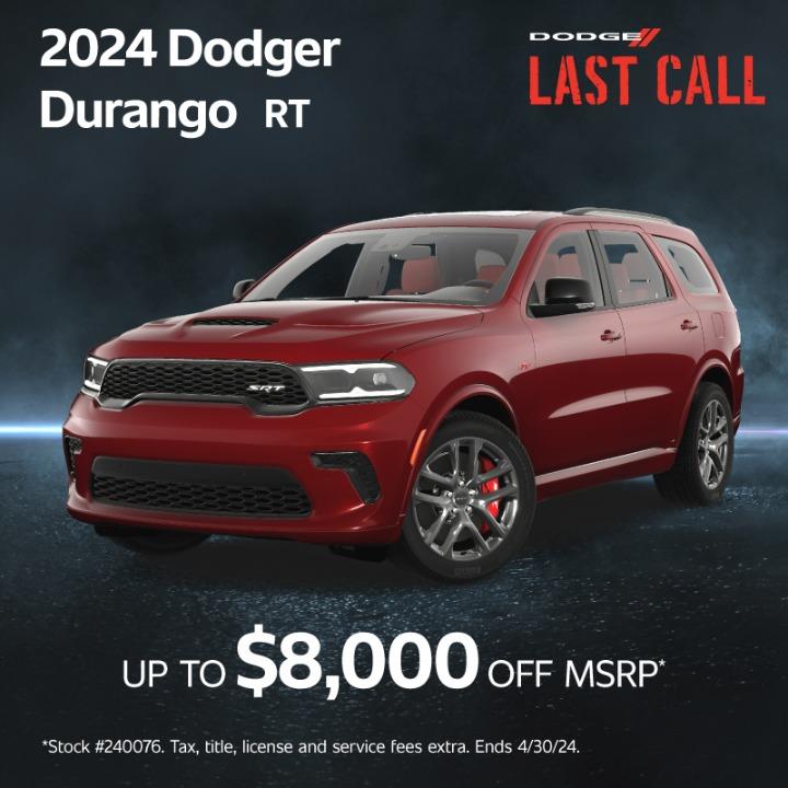 2024 Dodge Durango Up to $8,000 off MSRP