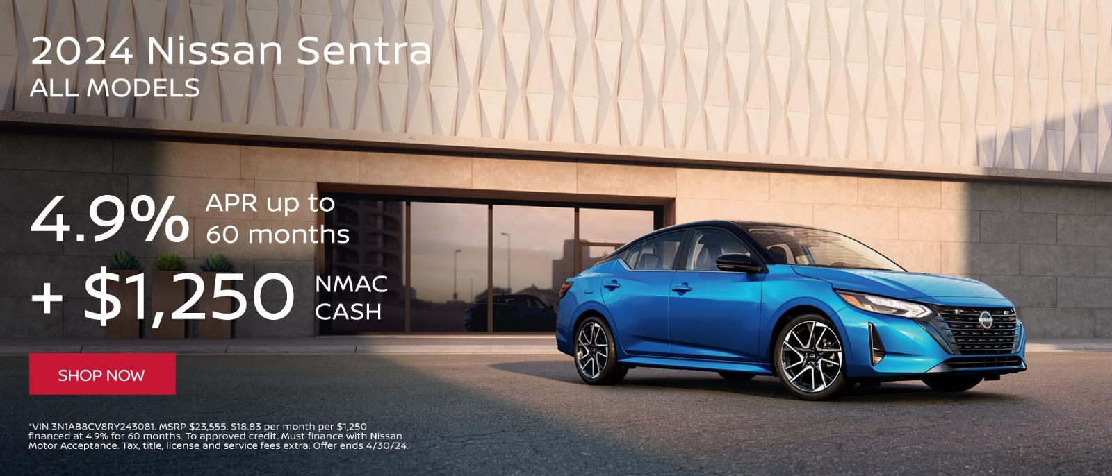 2024 Nissan Sentra 4.9% APR up to 60 months