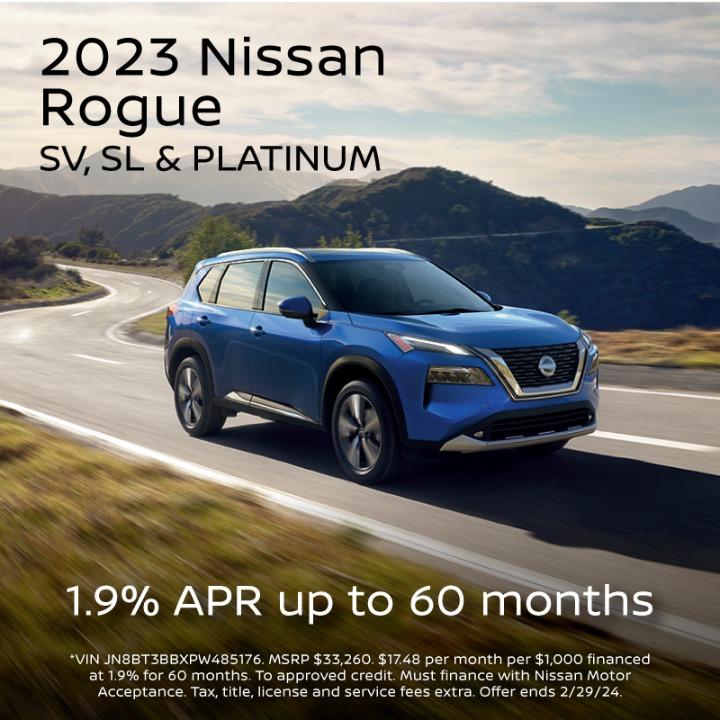 2023 Nissan Rogue 1.9% Apr up to 60Months