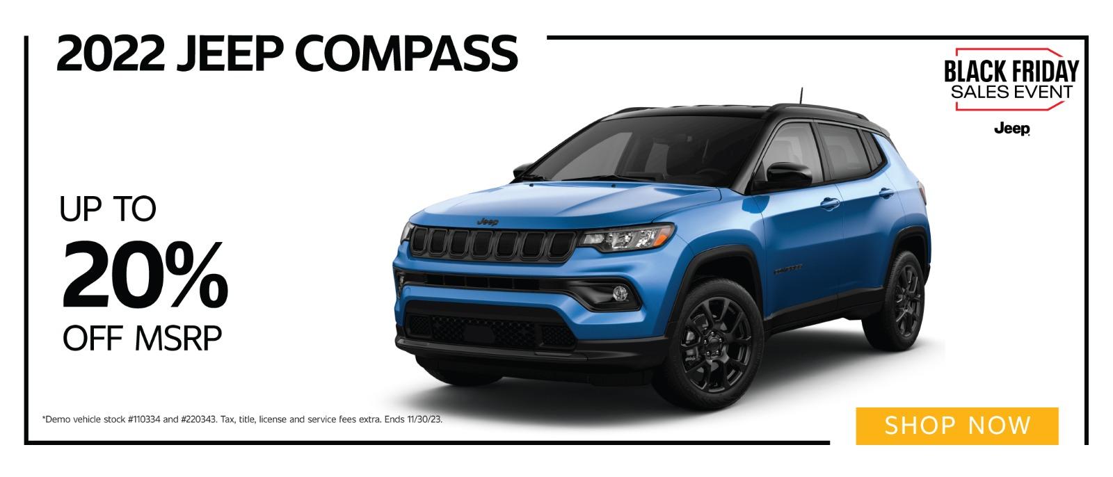 2022 Jeep Compass up to 20% OFF MSRP