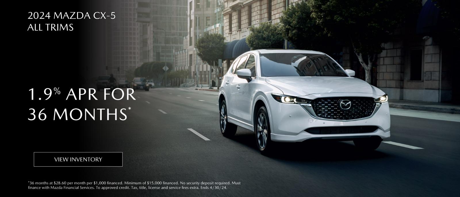 2024 Mazda CX-5 1.9%APR for 36 months
