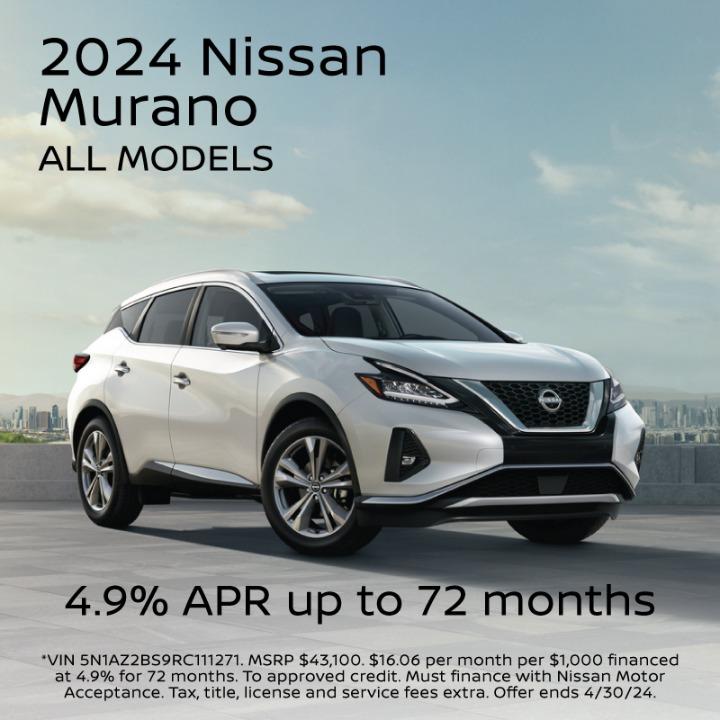 2024 Nissan Murano 4.9 % APR up to 72 months