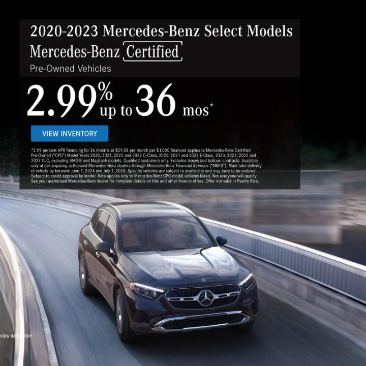 2023 Mercedes-Benz Models C-Class & GLC Certified Pre-Owned 2.99% up to 36 mos*