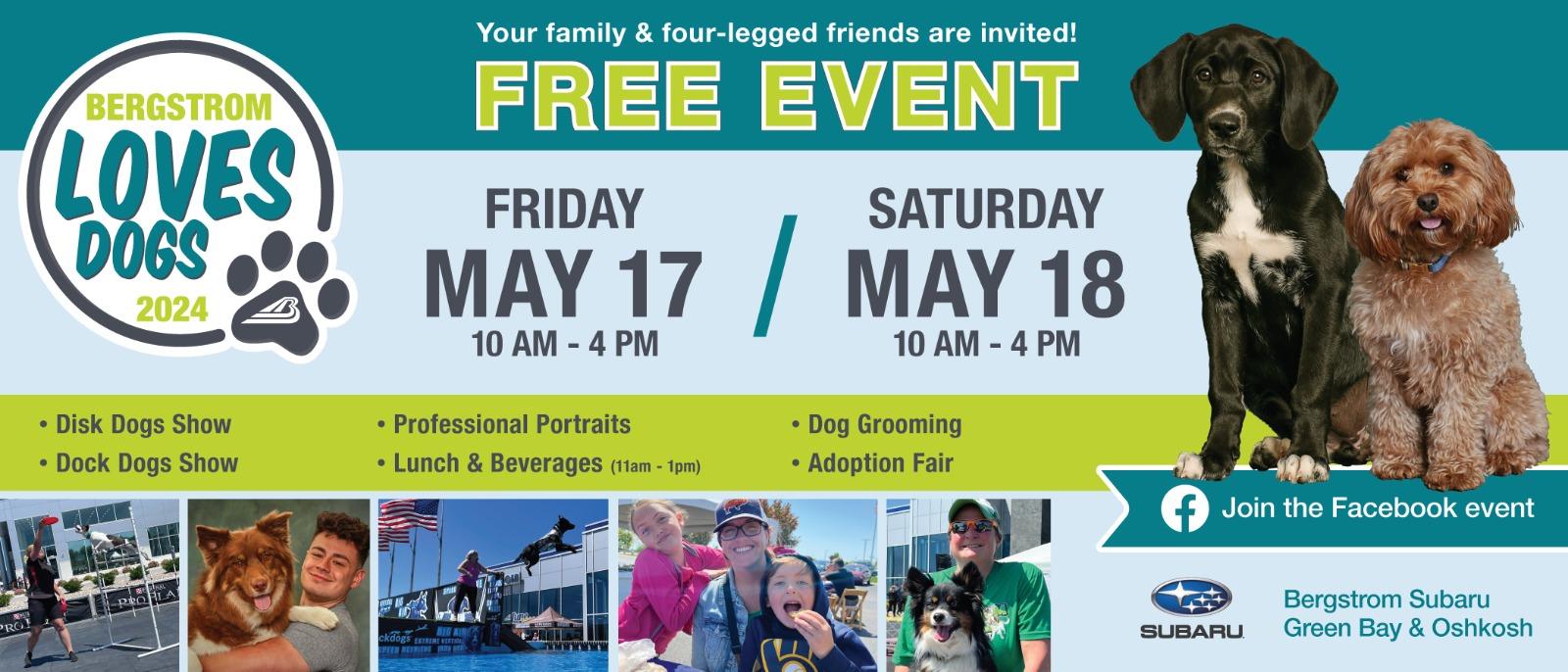 Bergstrom Loves Dogs Friday & Saturday May 17-18