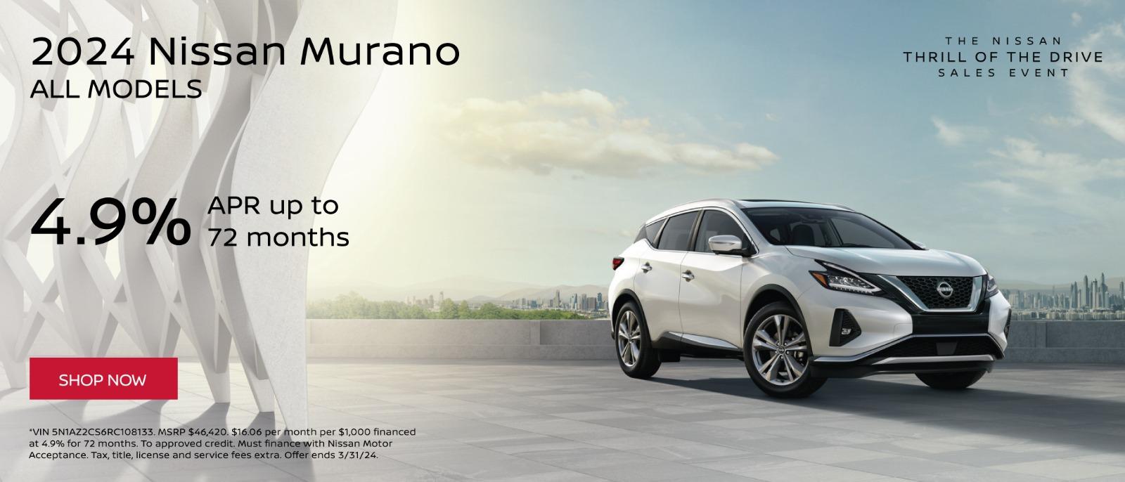 2024 Nissan Murano 4.9% APR Up to 72months