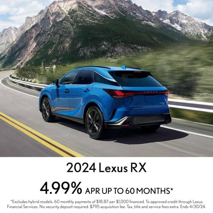 2023 Lexus RX 4.99% APR Up to 60months