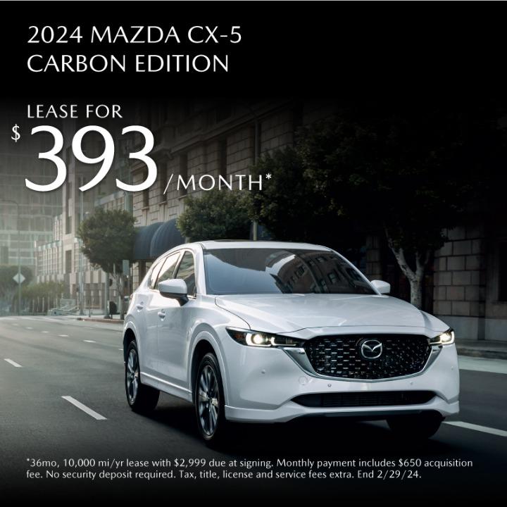 2024 Mazda  CX-5 Lese for $393 per month the 36 months