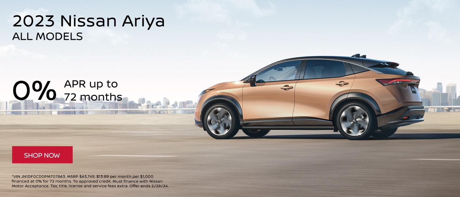 All New 2023 Nissan Ariya 0% Apr up to 72 months
