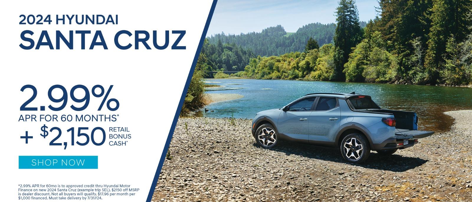 2024 Hyundai Santa Cruz 2.99% up to 60 months