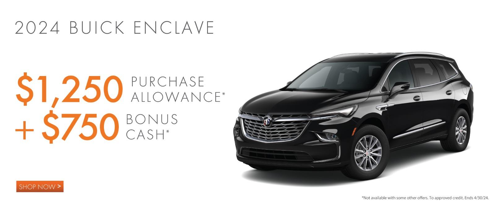 2023 Buick Enclave $1,250 Purchase Allowance +$750 Bonus Cash