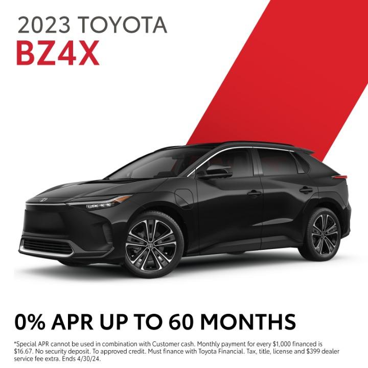 2023 Toyota BZ4X 0% APR up to 60 months
